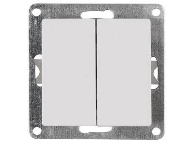 Serien-Schalter McPower ''Cup'' 2-fach, 250V /10A, UP, weiß