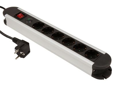 Steckdosenleiste McPower ''SL-06'' 6-fach, Überspannungsschutz, 1,4m Zuleitung