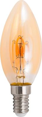 LED Filament Kerzenlampe McShine ''Retro'' E14, 1W, 90lm, warmweiß, goldenes Glas