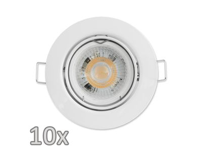 Einbauleuchten-Set McShine, 10xRahmen, 10xLED-Modul, 5W, 400lm, 230V, weiß