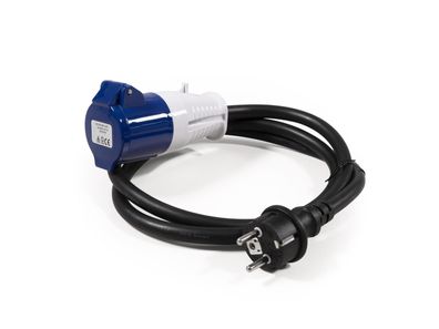 CEE-Kupplung auf Schutzkontakt-Stecker McPower, 1,5m H07RNG 3G2,5, 230V, IP44