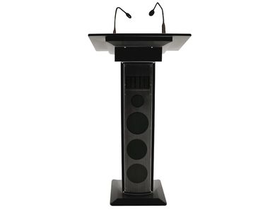 Aktives Konferenz-Rednerpult BST ''AMC73-B'' 90W, 4 Lautsprecher, 2 UHF-Mikros