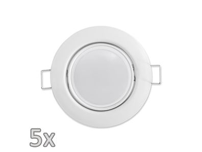 Einbauleuchten-Set McShine, 5xRahmen, 5xLED-Modul, 5W, 440lm, 230V, weiß