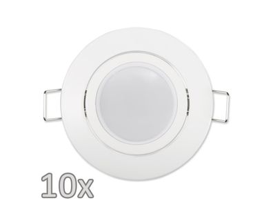 Einbauleuchten-Set McShine, 10xRahmen, 10xLED-Modul, 3W, 265 lm, 230V, weiß