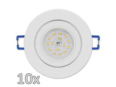 Einbauleuchten-Set McShine, 10xRahmen, 10xLED-Modul, 5W, 400lm, 230V, weiß, IP44