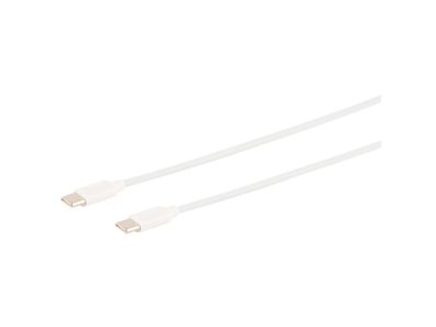 USB Lade-Sync Kabel, USB-C Stecker auf USB-C Stecker, 2.0, ABS, weiß, 1m