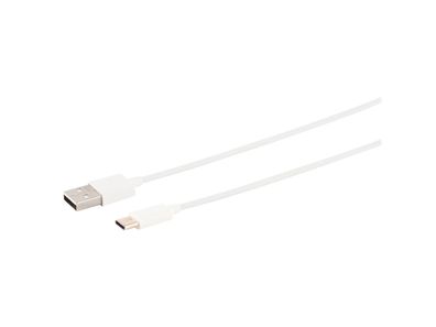 USB Lade-Sync Kabel, USB-A Stecker auf USB C-Stecker, 2.0, ABS, weiß, 2m