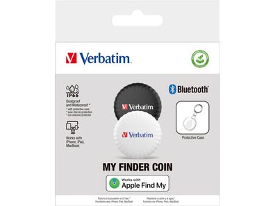 Bluetooth Tracker Verbatim My Finder ''MYFC-02BW'' für Apple ''Wo ist?'', 2er-Pack