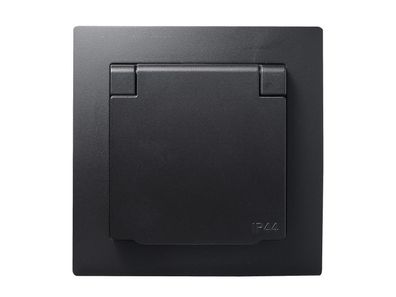 Schutzkontakt-Steckdose McPower ''Flair'', 250V /16A, UP, IP44, matt schwarz
