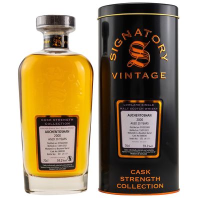 Auchentoshan 20 Jahre (2000-21) Bourbon Barrel #800030, 59,2% 0,7l Signatory Vintage