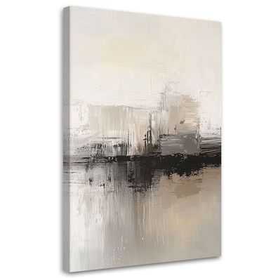 Leinwandbild, Moderne Abstraktion Grau Beige