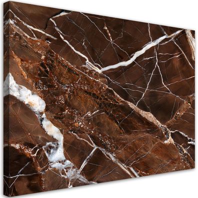 Leinwandbild, Brauner Marmor Abstrakter Glamour