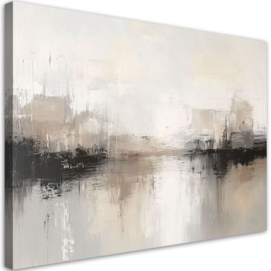 Leinwandbild, Moderne Grau-Beige-Abstraktion