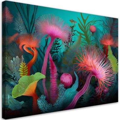 Leinwandbild, Buntes Korallenriff Natur