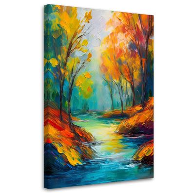 Leinwandbild, Bunter Wald