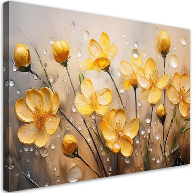 Bilder Gelbe Blumen Pflanzen Tautropfen Wall Art Decoration Aesthetic