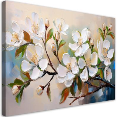 Leinwandbild, Apfelblüte Gemalt