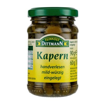 Feinkost Dittmann Kapern mild würzig eingelegt ATG 60g Glas 90 g