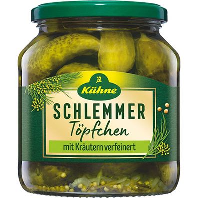 Kühne Schlemmertöpfchen Cornichons mit Käutern verfeinert 580ml