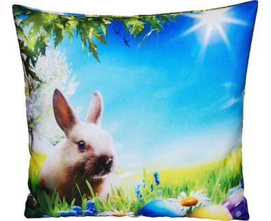 Kissenhülle Ostern 40x40 Osterhase Dekokissen Osterkissen Wendekissen Kissenbezug