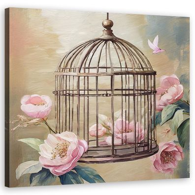 Leinwandbild, Shabby Chic Aquarell Blumen
