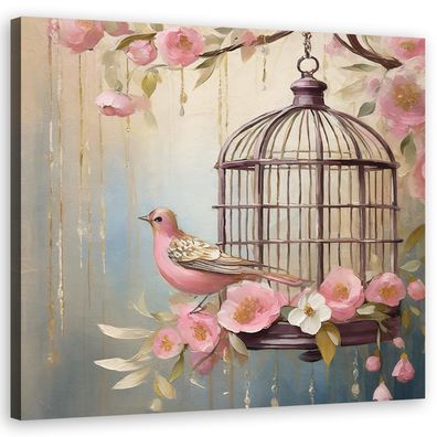 Leinwandbild, Shabby Chic Vogel