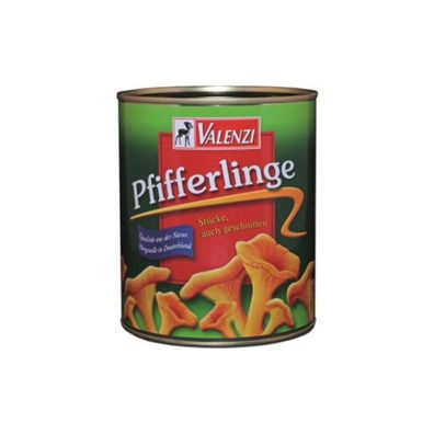 Valenzi Pfifferlinge Stücke geschnitten Speisepilz in der Dose 800g