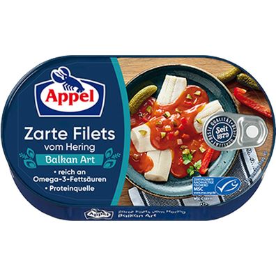 Appel Heringsfilets Balkan Tomaten Sauce mit Gemüsebeilage 200g