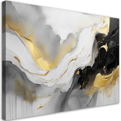 Leinwandbild, Wellen Aquarell Abstraktion