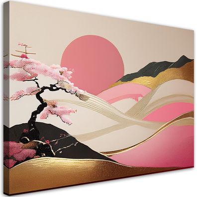Leinwandbild, Asiatische Landschaft Abstraktion
