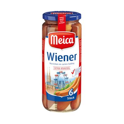 Meica 6 Wiener Würstchen zarte Konsistenz ATG 250g Glas 540g