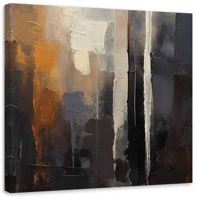 Leinwandbild, Abstrakt braun gemalt