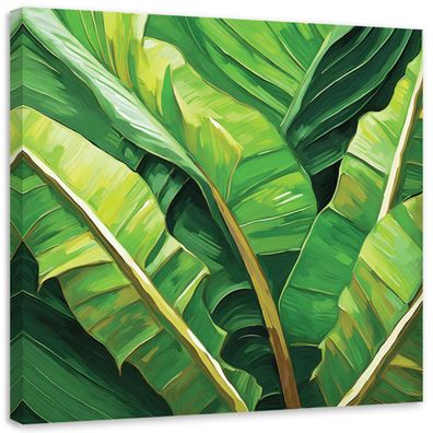 Leinwandbild Grüne Bananenblätter Canvas Painting Modern Pictures