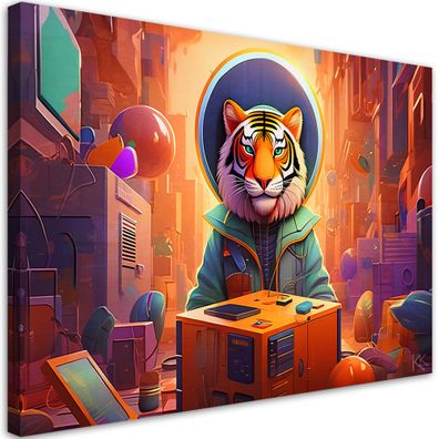 Leinwandbild, Moderne Tiger Abstraktion