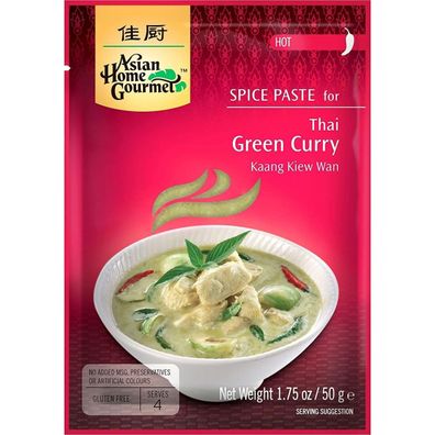 Asian Home Gourmet grüne Currypaste für hot Thai Kaang Kiew Wan 50g