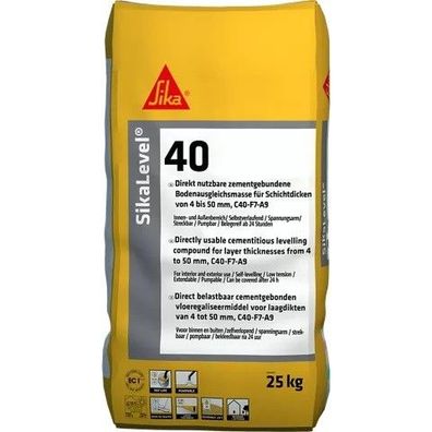Sika® SikaLevel®-40 - 25 kg betongrau