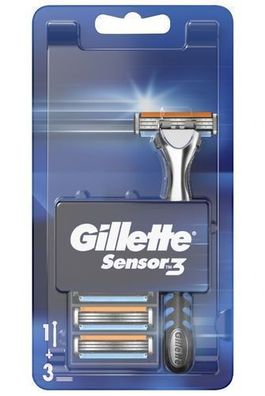 Gillette Sensor 3 Rasierer + 4 Klingen Herren