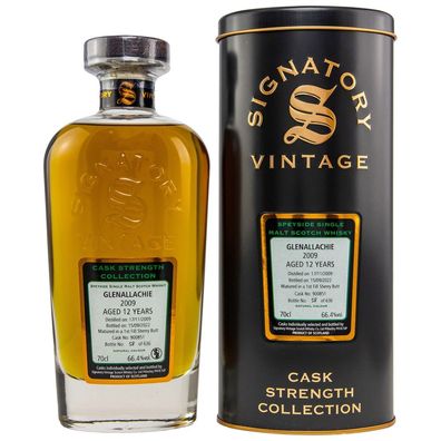 GlenAllachie 12 Jahre (2009-2022) Sherry Butt Cask #900851, 66,4% 0,7 ltr. Signatory