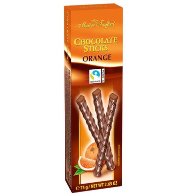 Maitre Truffout Milchschokolade Sticks Orange 75g