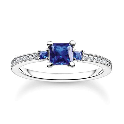 Thomas Sabo Schmuck Damen-Ring Blaue und Weißen Steine TR2402-166-32