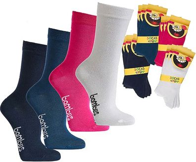 SOCKS PUR KINDER Viskose-bambus SOCKEN UNI FARBEN 3 Paar