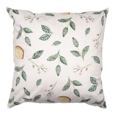Clayre & Eef Kissenbezug 45x45 cm Beige Polyester Zitrone (Gr. 45x45 cm)