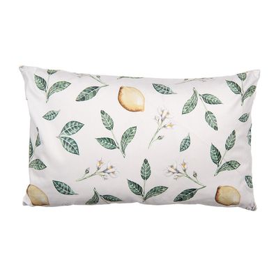 Clayre & Eef Kissenbezug 30x50 cm Beige Polyester Rechteck Zitronen (Gr. 30x50 cm)