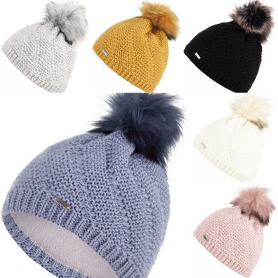 Faera Bommelmütze Wintermütze Damen Herren Mütze Beanie Haube gefüttert Strickmütz