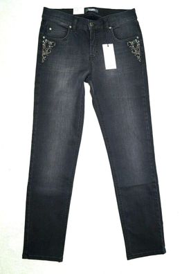 ANGELS Cici Ring Damen Jeans gerades Bein Gr.46 Regular Stretch grau 99,95 € NEU