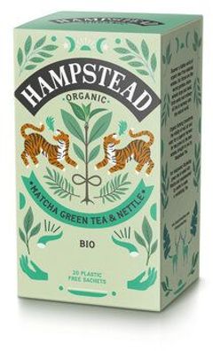 Hampstead Tea 6x Organic Green Tea with Matcha and Nettle 50g