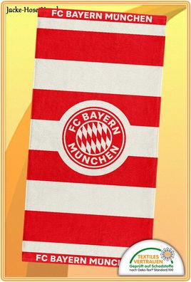 Handtuch FC Bayern München Velourstuch Frottetuch Rot Weiß Logo Gr: 100x50cm NEU