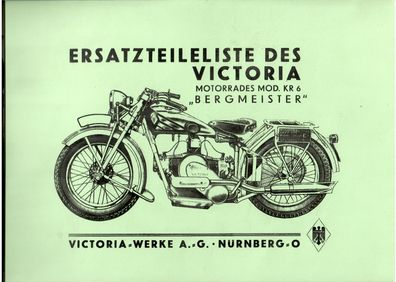 Ersatzteilliste Victoria Bergmeister KR6, Motorrad, Oldtimer, Klassiker
