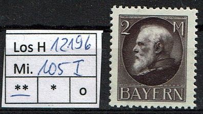 Los H12196: Bayern Mi. 105 I A *