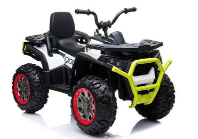 Elektro Kinder Quad XMX607 Weiß Ledersitz EVA-Reifen LED Frontscheinwerfer 4x45W